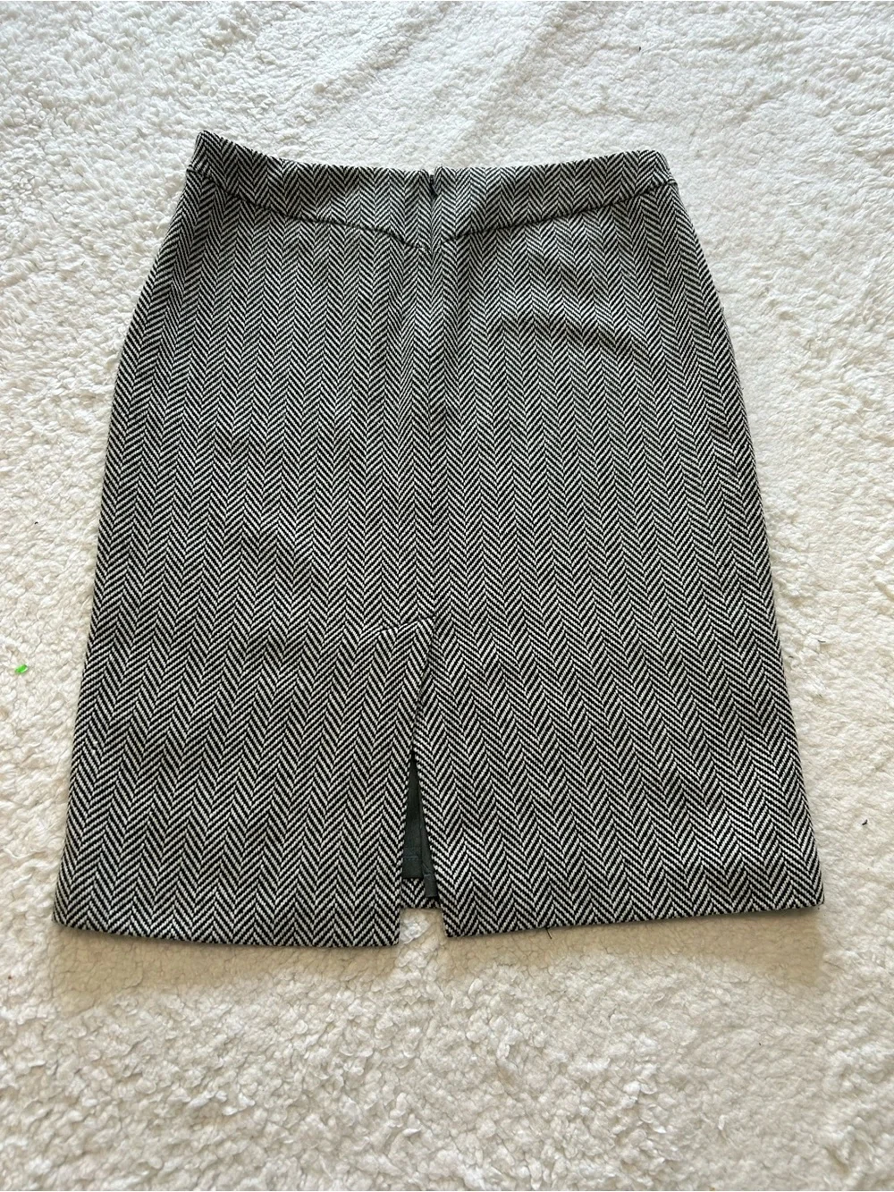J. Crew Black and White Herringbone Pencil Skirt